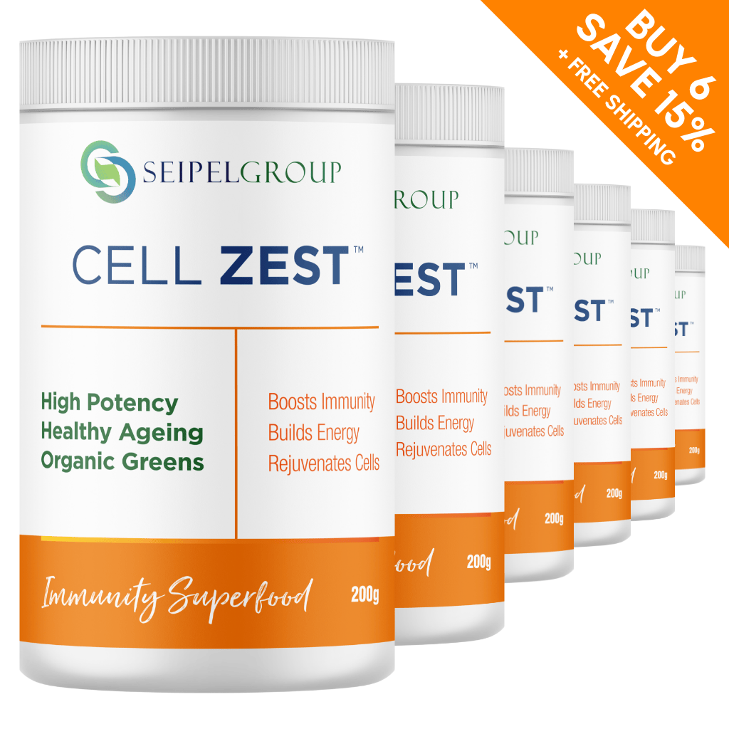 6 Cell Zest bottles with buy 6 save 15% + free shipping graphic