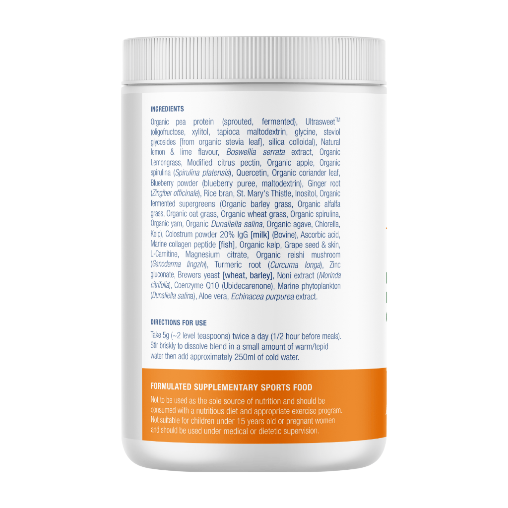 Cell Zest bottle right side - label includes ingredients and directions for use