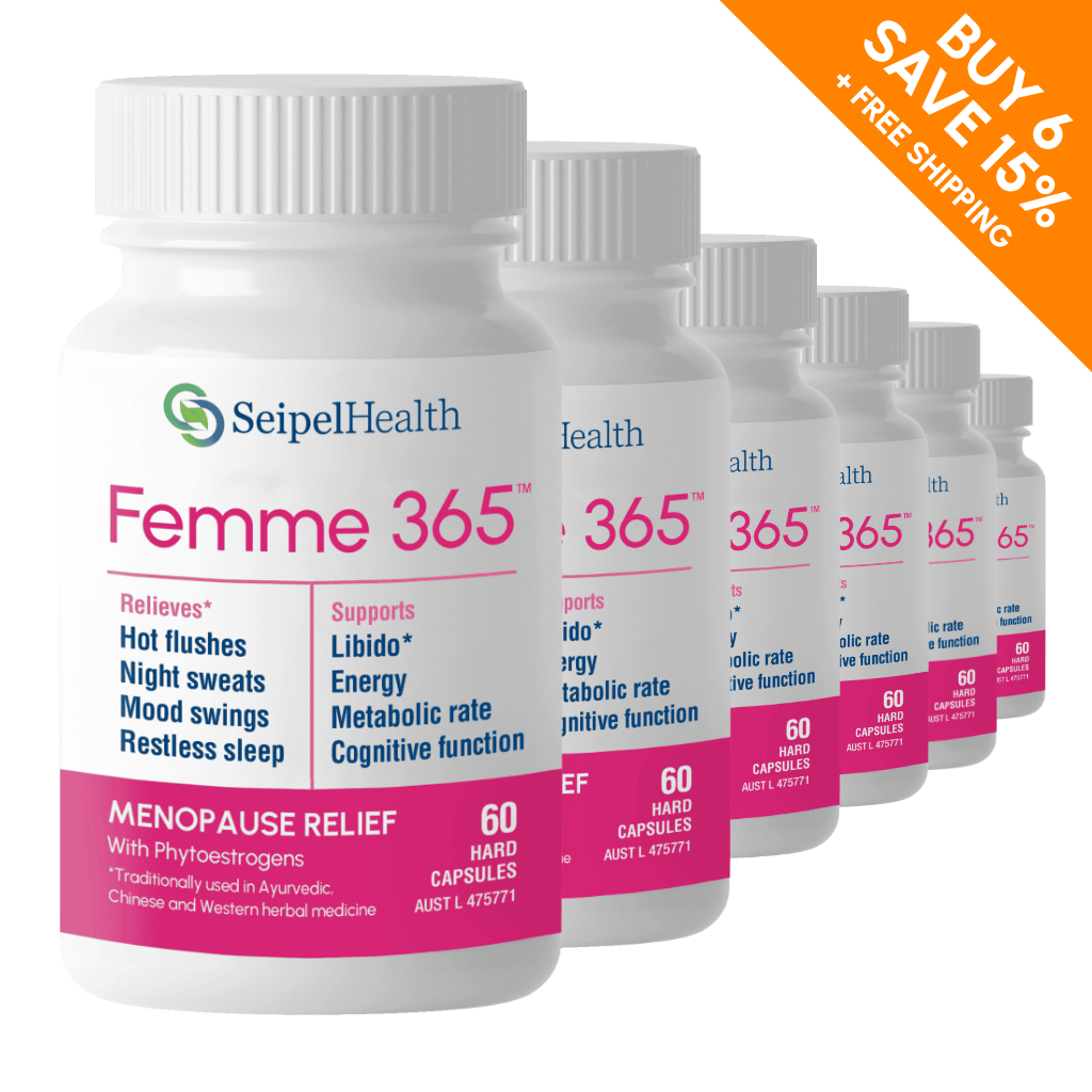 6 Femme 365 bottles with buy 6 save 15% + free shipping graphic