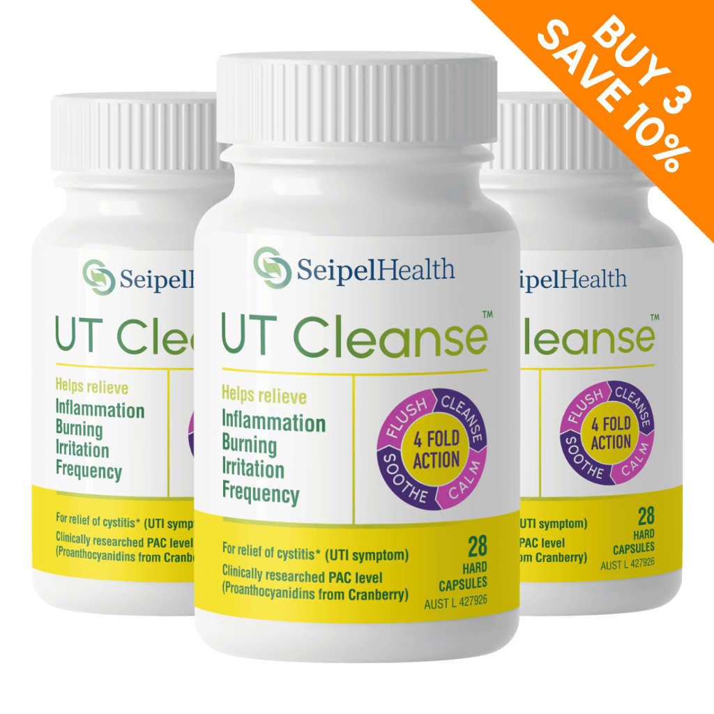 3 UT Cleanse bottles with buy 3 save 10% discount graphic