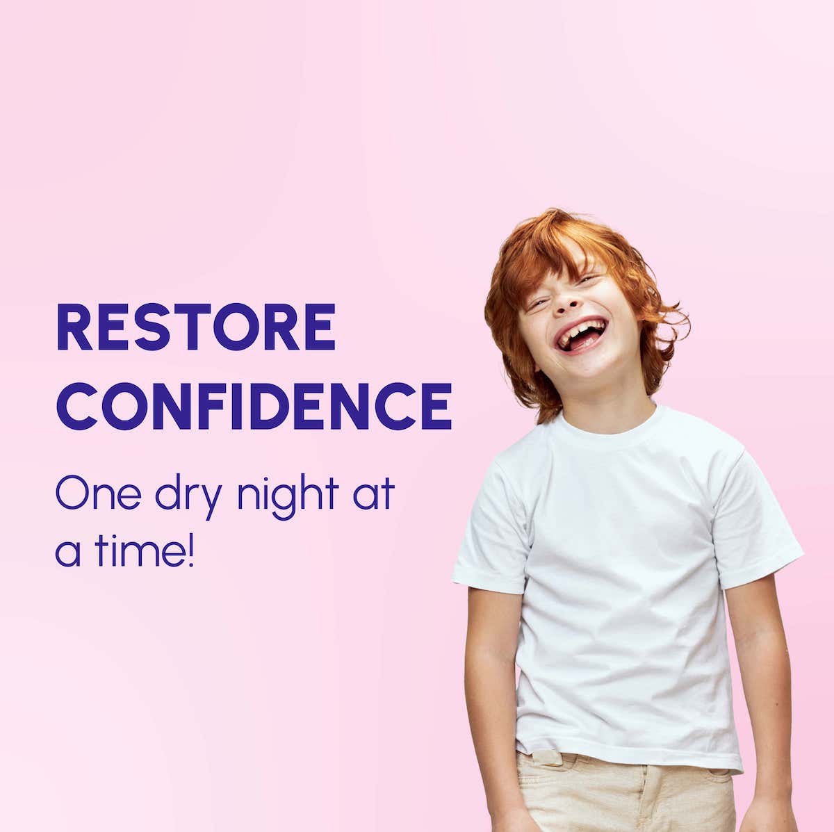 Urox® Junior restores confidence, one dyr night at a time graphic